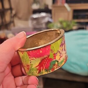 Floral Gold Bangle Bracelet